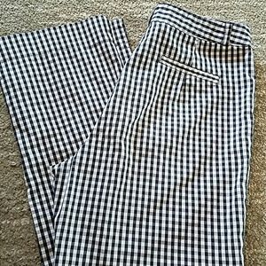 Italian Black White Checker Plaid Crop Pants Capri